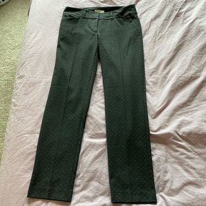 Women Dress Pants, Charcoal with White dot design